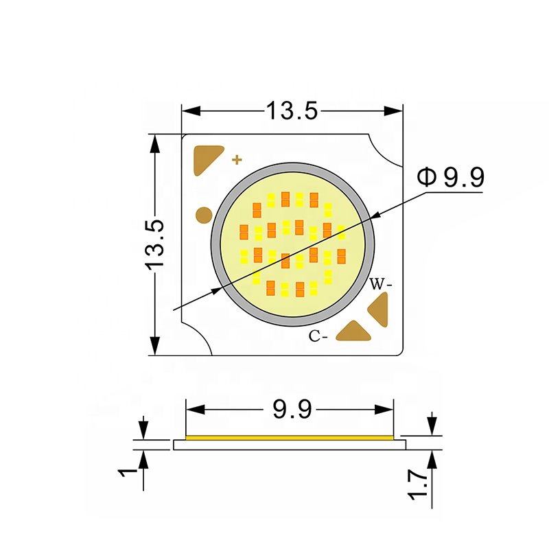 Constant Voltage COB LED Chip DC24V 6W+6W 12W+12W Dual Color with IC in LED COB Chip