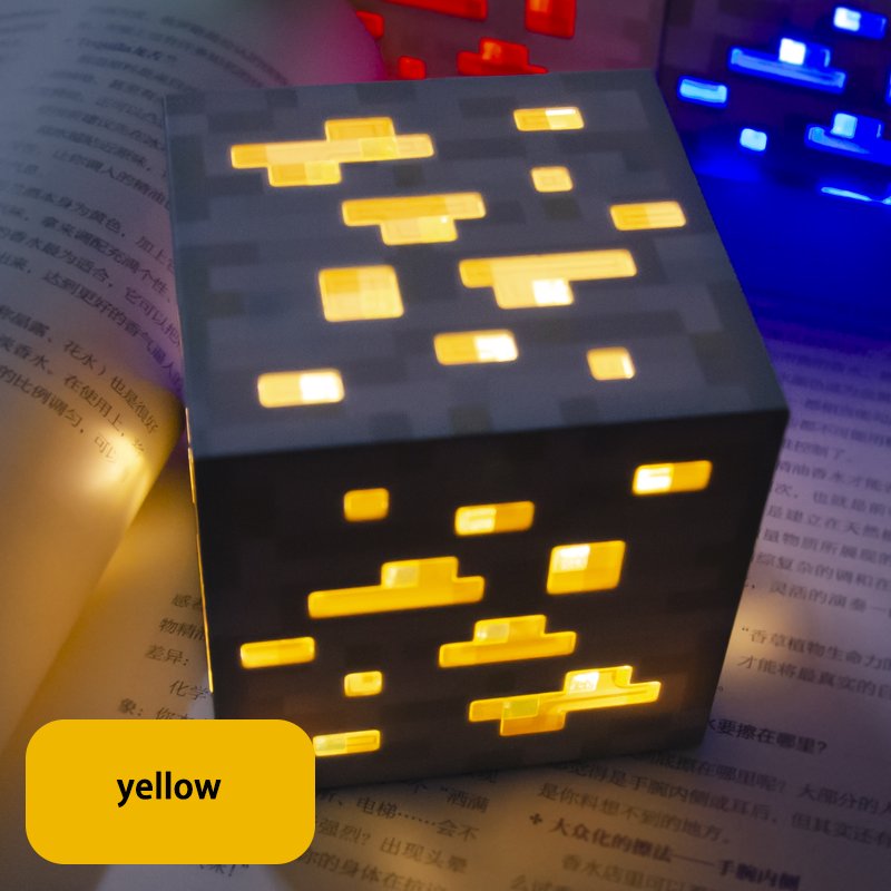 Red Yellow Blue Green Element Light LED Nightlight Game Peripheral Decoration Gift Upgrade Charging Mode Miner Ore Light
