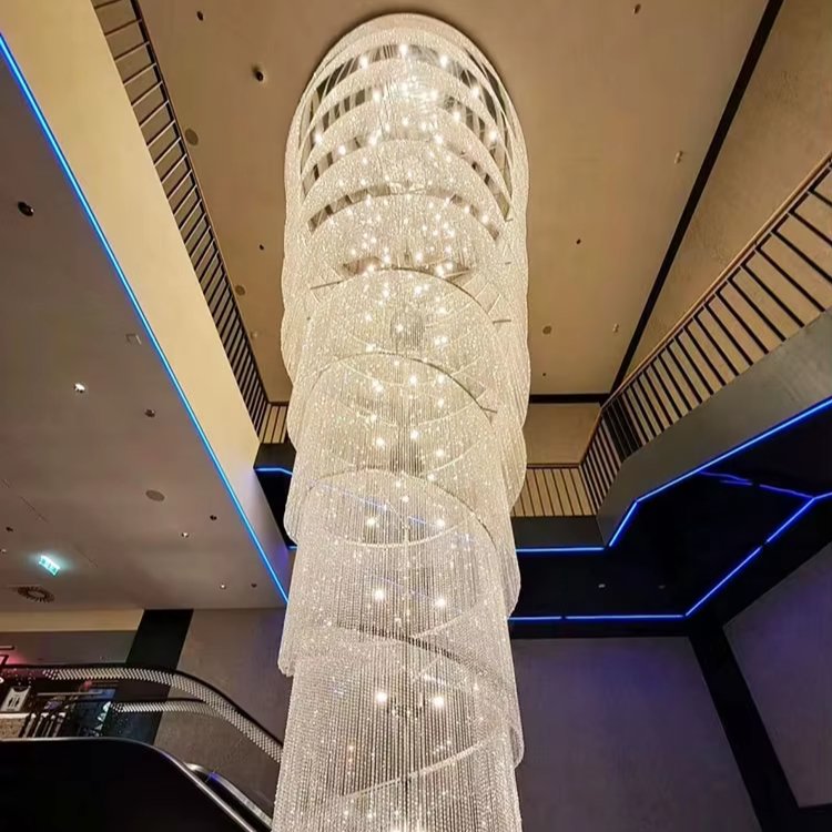 Shopping Mall Banquet Hall Nightclub Round Villa Retest Building Living Room Large Chandelier Long Pendant Lights