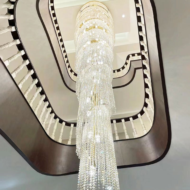 Shopping Mall Banquet Hall Nightclub Round Villa Retest Building Living Room Large Chandelier Long Pendant Lights