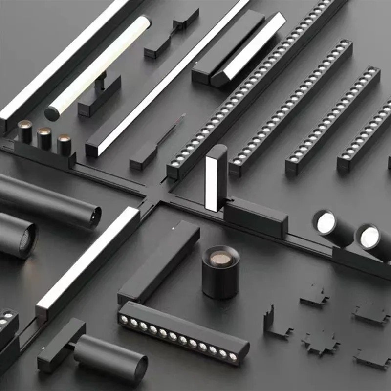 Ultra Thin 26 Series CCT Tunable Magnet Track Lighting System DC48V Surface Rails TUYA Smart LED Magnetic Lighting