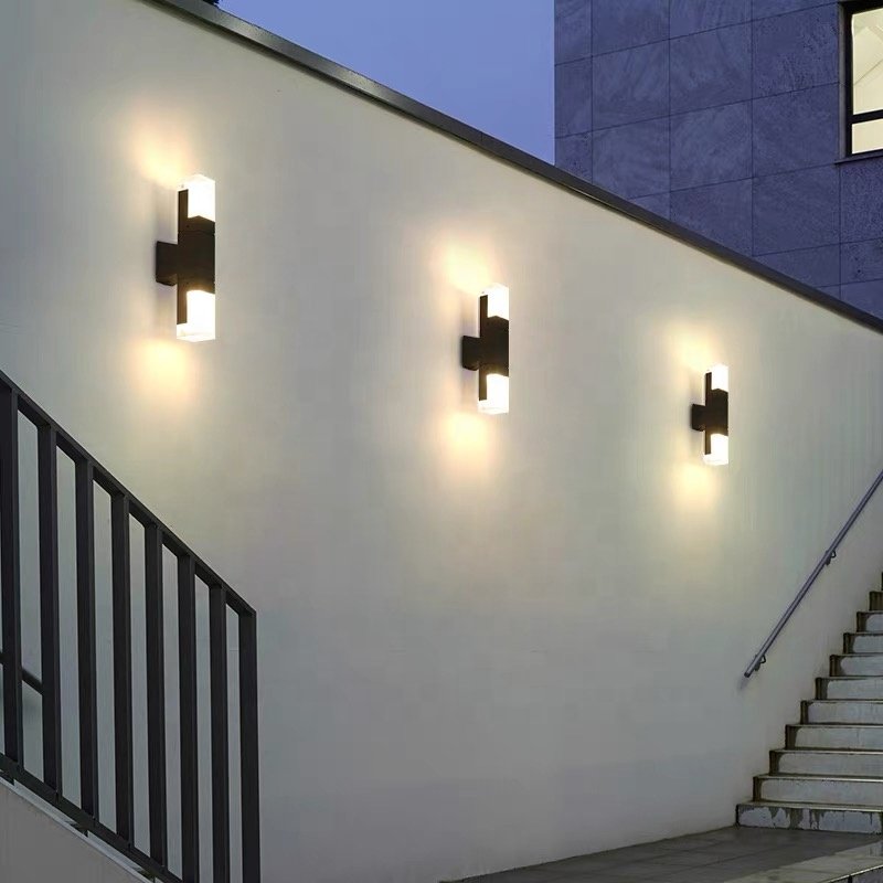 LED Wall Lamp, Aluminum Outdoor IP65 Waterproof Top and Bottom Wall Lamp, Household Staircase, Bedroom Lighting Decoration