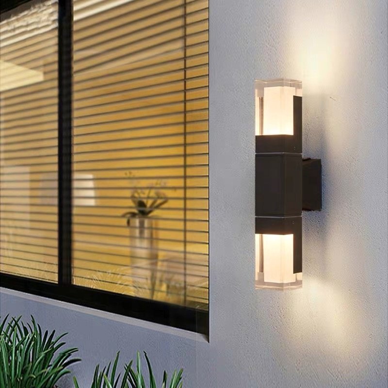 LED Wall Lamp, Aluminum Outdoor IP65 Waterproof Top and Bottom Wall Lamp, Household Staircase, Bedroom Lighting Decoration