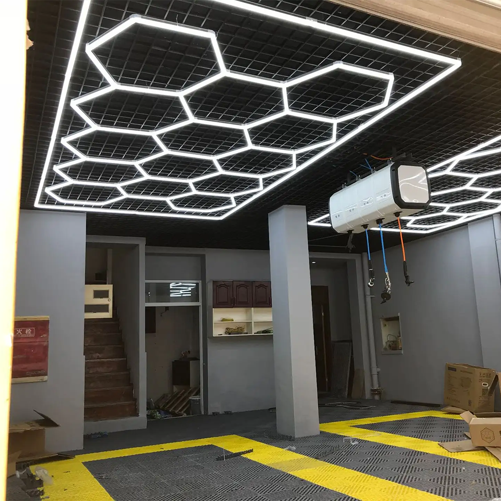 4845*2435mm Detailing Ceiling Mounted Light Dimmable LED Lamp Honeycomb Washing Car Lighting Fixture for Car Shop