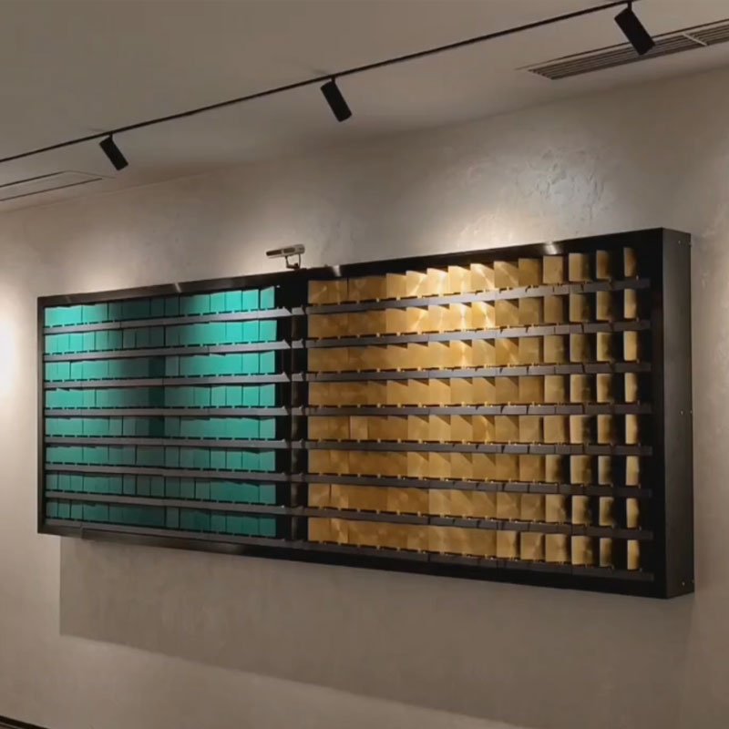 Mechanical Digital Interactive Modern Flip-Disc Kinetic Art Wall Interactive Art Installation for Shopping Mall Hotel Exhibition