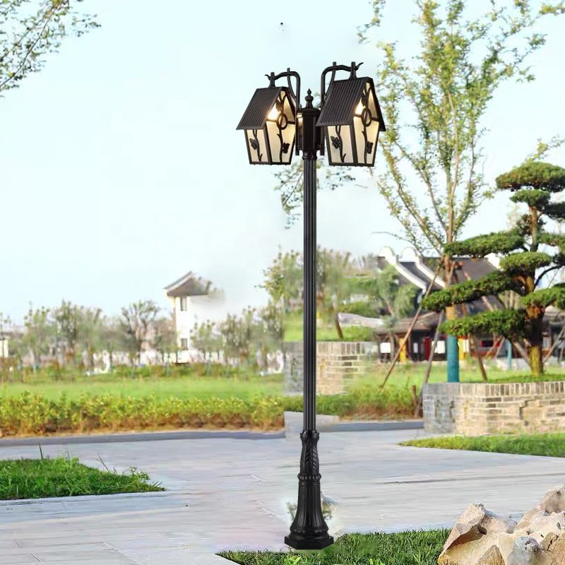 Outdoor Classic European Style Waterproof LED Garden Light Antique Street Light and Poles Aluminum Garden Lamp Post