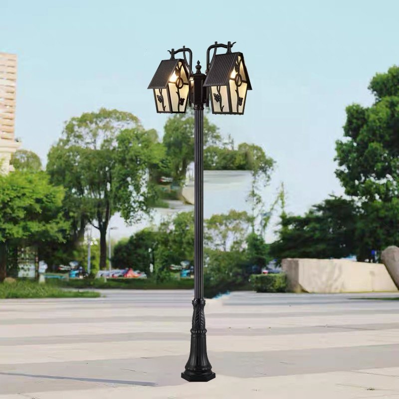 Outdoor Classic European Style Waterproof LED Garden Light Antique Street Light and Poles Aluminum Garden Lamp Post