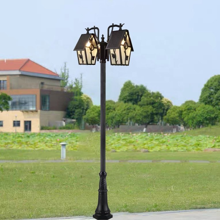 Outdoor Classic European Style Waterproof LED Garden Light Antique Street Light and Poles Aluminum Garden Lamp Post