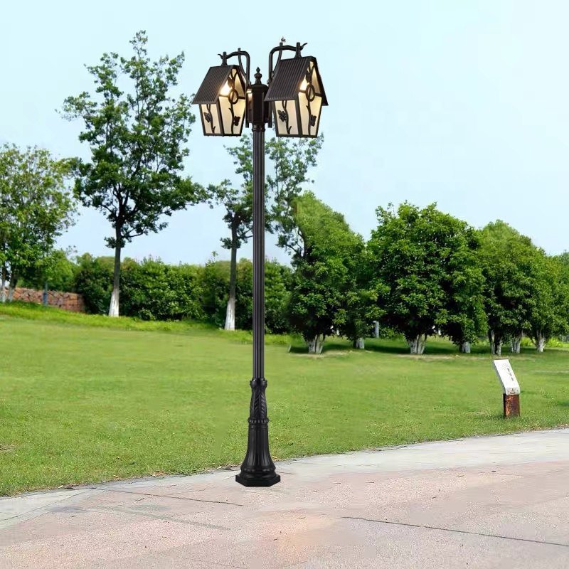 Outdoor Classic European Style Waterproof LED Garden Light Antique Street Light and Poles Aluminum Garden Lamp Post