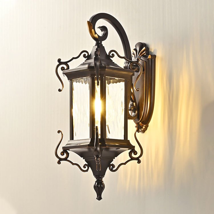 Retro Wall Lamp Wall Sconce Light Vintage Villa Outdoor Lighting Antiqued Brass Bulkhead Outdoor Gate Wall Light
