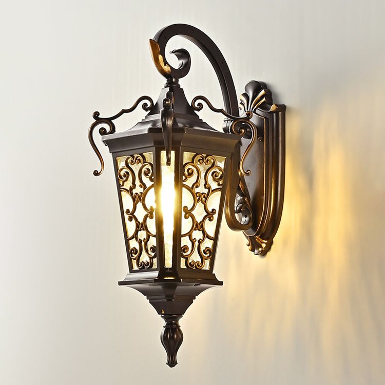 Retro Wall Lamp Wall Sconce Light Vintage Villa Outdoor Lighting Antiqued Brass Bulkhead Outdoor Gate Wall Light