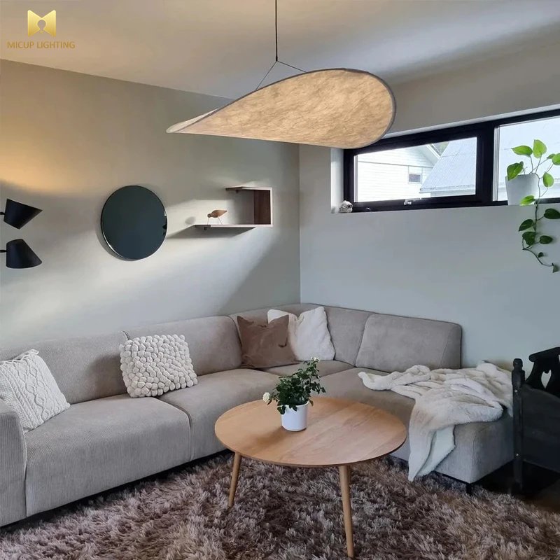 Nordic Silk Lamp Vintage Art Japanese Wabi-sabi Style Living Room Dining Room Bedroom Tea Room Zen Leaf Chandelier
