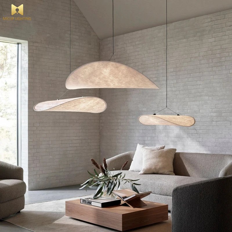 Nordic Silk Lamp Vintage Art Japanese Wabi-sabi Style Living Room Dining Room Bedroom Tea Room Zen Leaf Chandelier