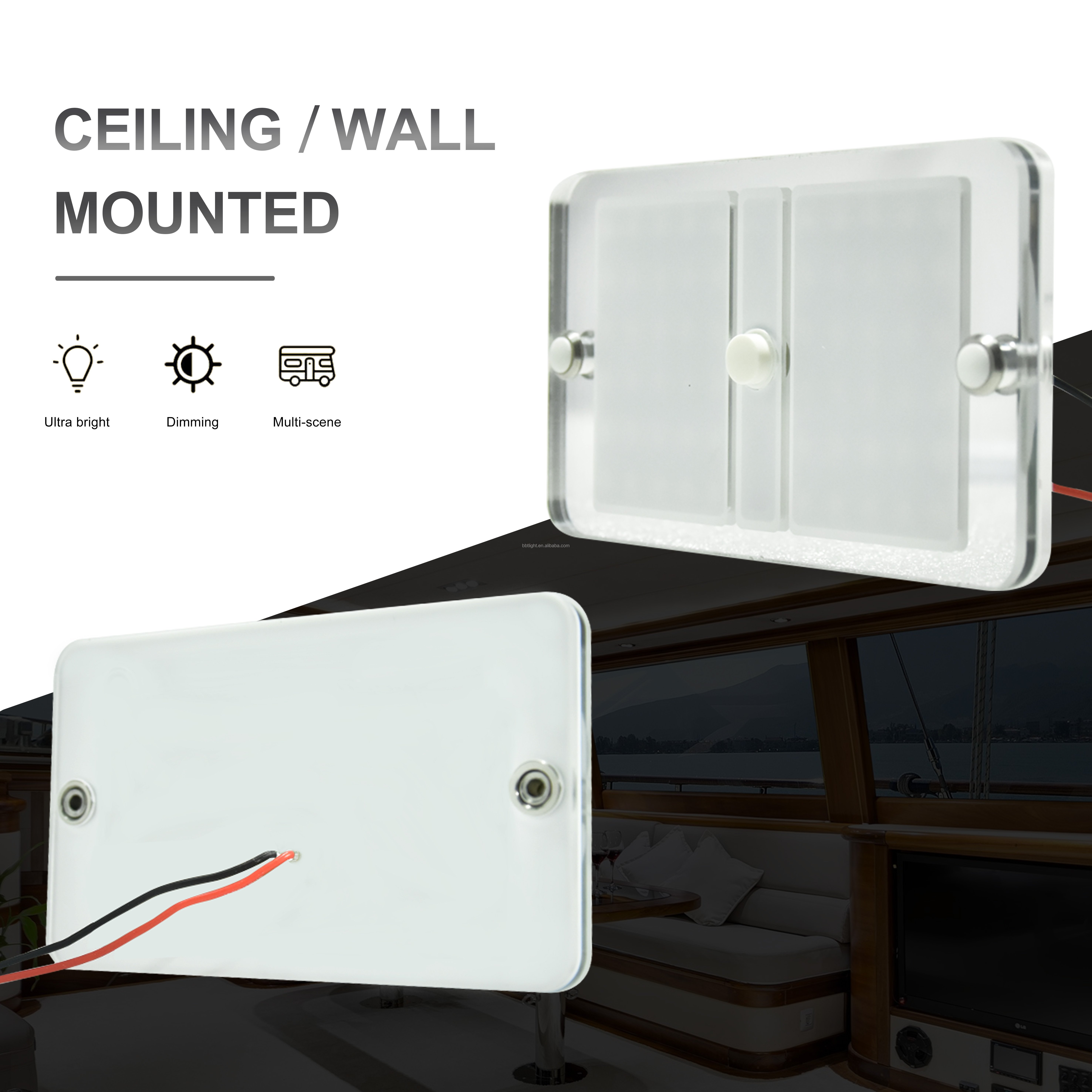 5W Wall-mounting Rv Lamps 12v Caravan Ceiling Lighting LED Acrylic Modern 80 Office Hospital Hot Sell Economic Led Panel Light