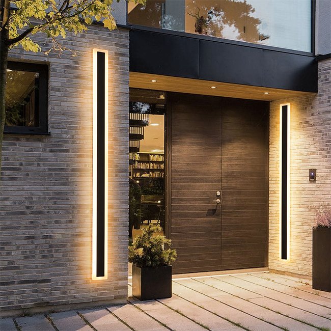 LED Wall Light Long Strip Outdoor Wall Lamps Exterior Wall Ip65 Waterproof Lighting for Garden Villa Balcony Courtyard
