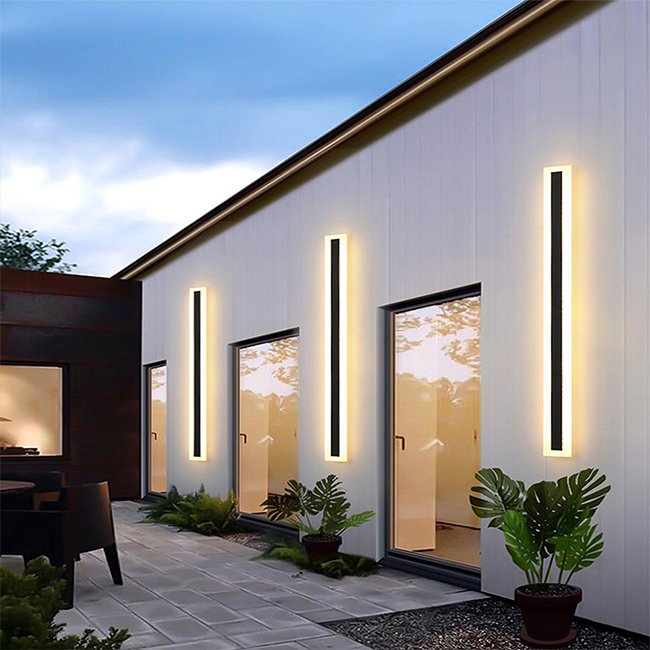LED Wall Light Long Strip Outdoor Wall Lamps Exterior Wall Ip65 Waterproof Lighting for Garden Villa Balcony Courtyard