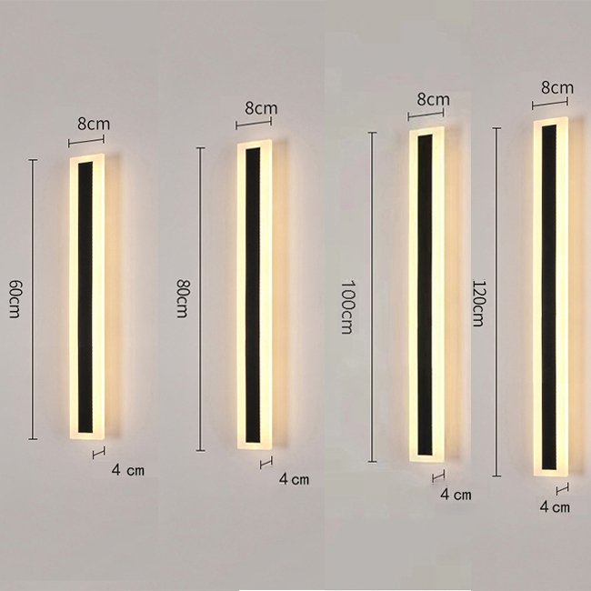 LED Wall Light Long Strip Outdoor Wall Lamps Exterior Wall Ip65 Waterproof Lighting for Garden Villa Balcony Courtyard