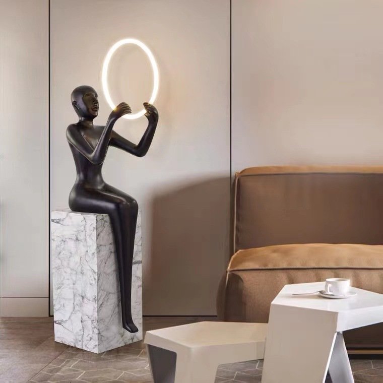 Hotel Living Room Luxury Nordic Corner Standing Light Modern Minimalist Designer Art Decoration Led Floor Standing Lamps