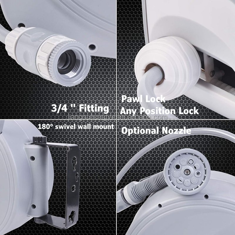 OEM Color 10-15-20-30 Meter Garden Water Hose Reel Wall Mountable Hose Reel Auto Self Retractable Automatic Rewindable Hose Reel