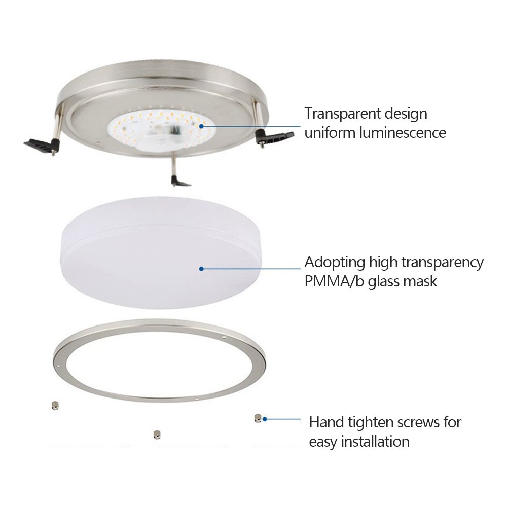 American Style 36W Dimmable CCT Selectable Circular Interior Ceiling Light Flush Mount Double Ring Ceiling Light