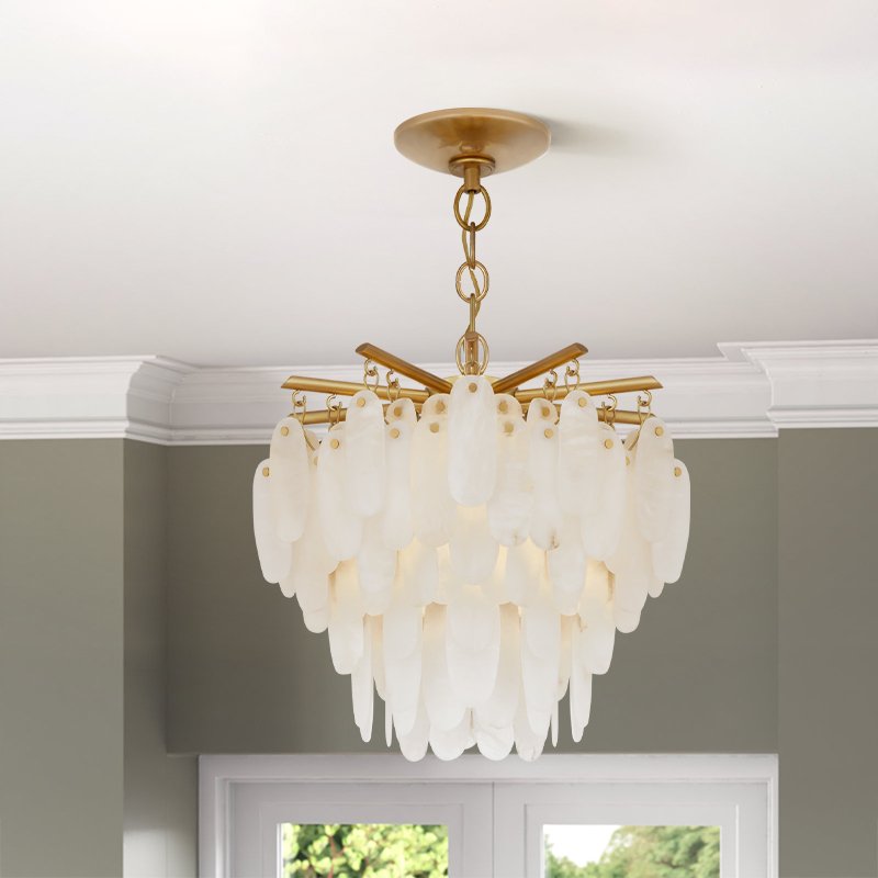 Customized High End Luxury Alabaster Lights Decoration Hanging Lights Living Room Restaurant Light Luxury Modern Chandelier