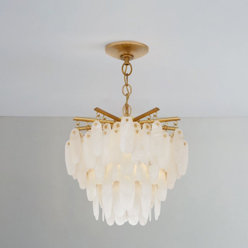 Customized High End Luxury Alabaster Lights Decoration Hanging Lights Living Room Restaurant Light Luxury Modern Chandelier