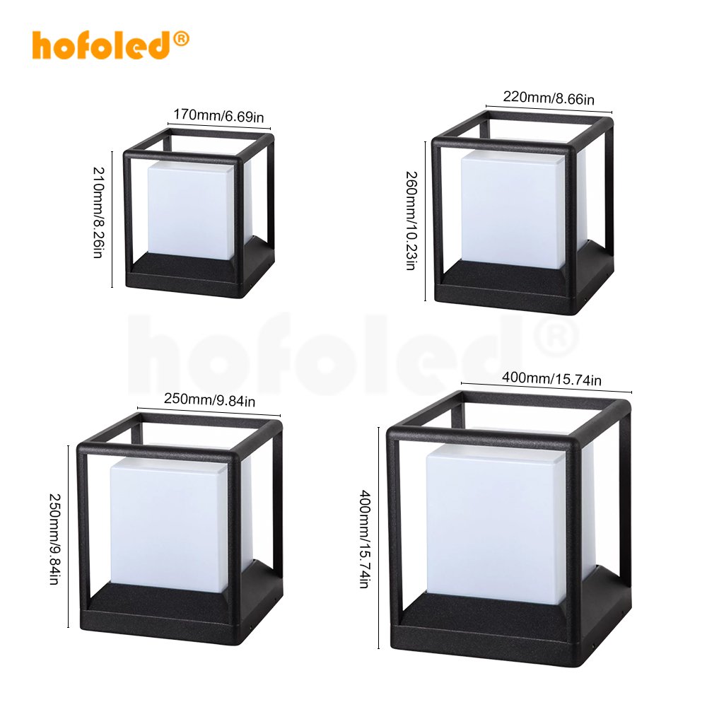 Modern IP65 Waterproof Square LED Pillar Light Street Landscape Lawn Light 20W Outdoor Solar Wall Pillars Light of Garden