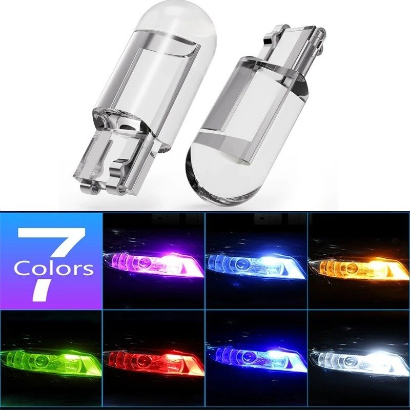 T10 Crystal Transparent Integrated LED Car Light W5W License Plate Reading Light COB High Brightness Car Exterior Accessories