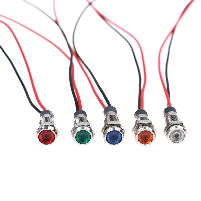 Car Boat 12V-24V 6mm LED Indicator Light Dash Dashboard Panel Warning Lamp Dashboard Signal Light Instrument Lamp