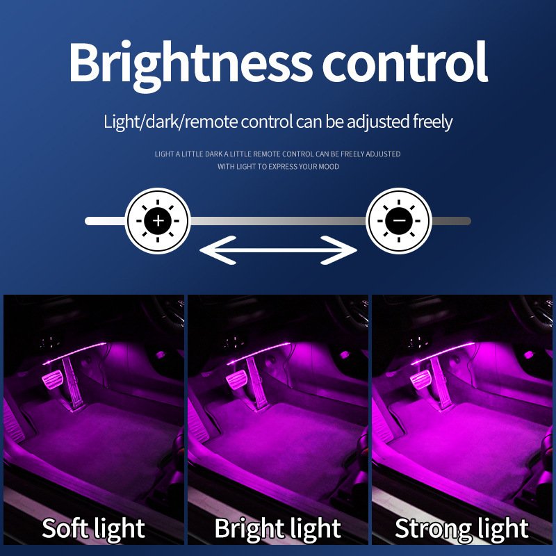 Auto Accessories Voice Controlled Music Rhythm Light LED Remote Control Decorative Lights Car USB Colorful Foot Atmosphere Light