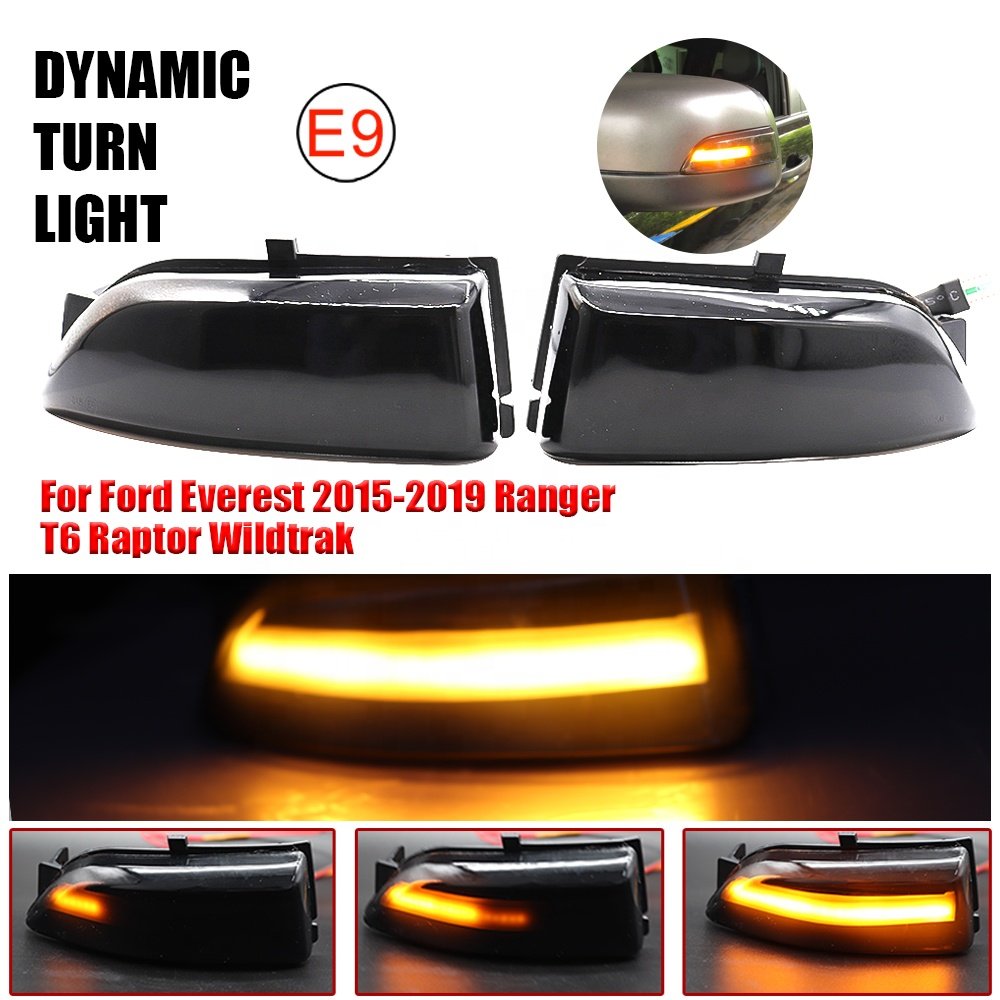 Sequential LED Side Mirror repeater Turn Signal Lights For Ford Ranger T6 Raptor Wildtrak Everest dynamic indicator blinker lamp