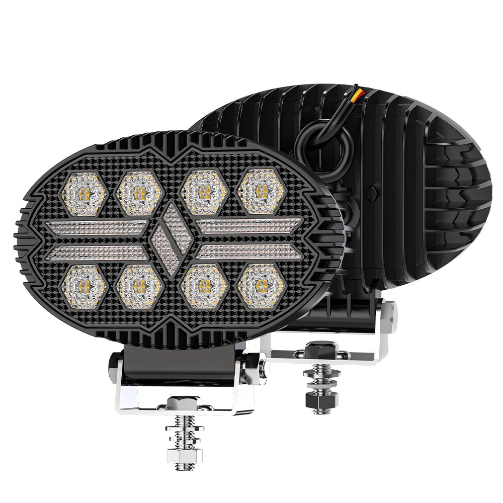 DXZ 2024 New 5.5inch Round Driving 9-30V 8LED Led Work Light DRL Spotlights Auxiliary Light WorkLight Led For SUV Trucks Boats