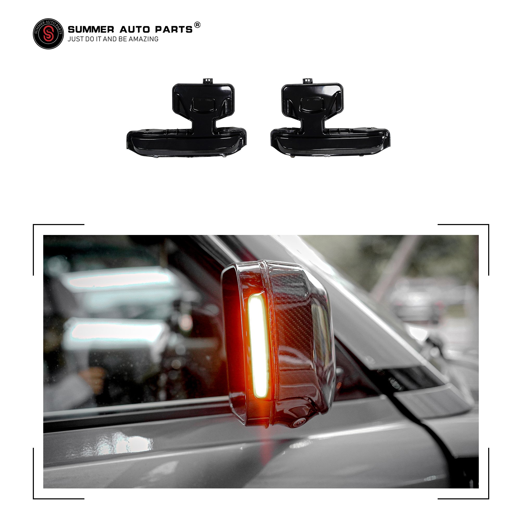 Auto Parts Car Side Mirror Cover With Led Light For Land Rover Defender Accessories 90 110 130