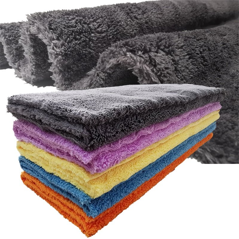 Coral Fleece Car Care Detailing Cleaning Cloth Towel 500gsm Edgeless Plush Microfiber Car Wash Polishing Drying Towel