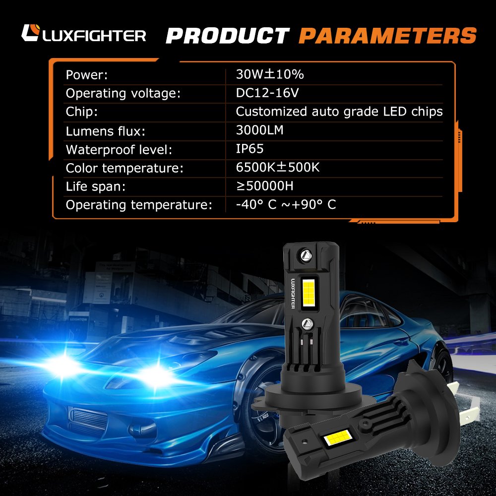 LUXFIGHTER Luz Led H11 LED Headlights Bulb Bombillas H1 Cars Para Led Headlight Faro Led H7 Luces Bombillo Led H4