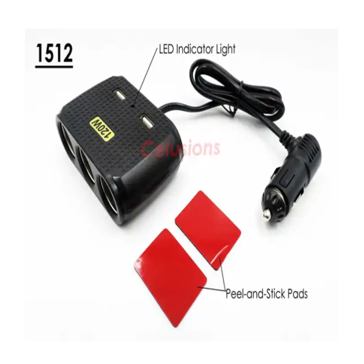 1512 Car USB Socket with Bluetooth Connectivity 108W 3-Port Charger New Design 12v/24v Wallbox for Tesla and BYD PD USB Port