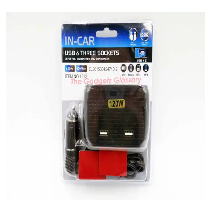1512 Car USB Socket with Bluetooth Connectivity 108W 3-Port Charger New Design 12v/24v Wallbox for Tesla and BYD PD USB Port