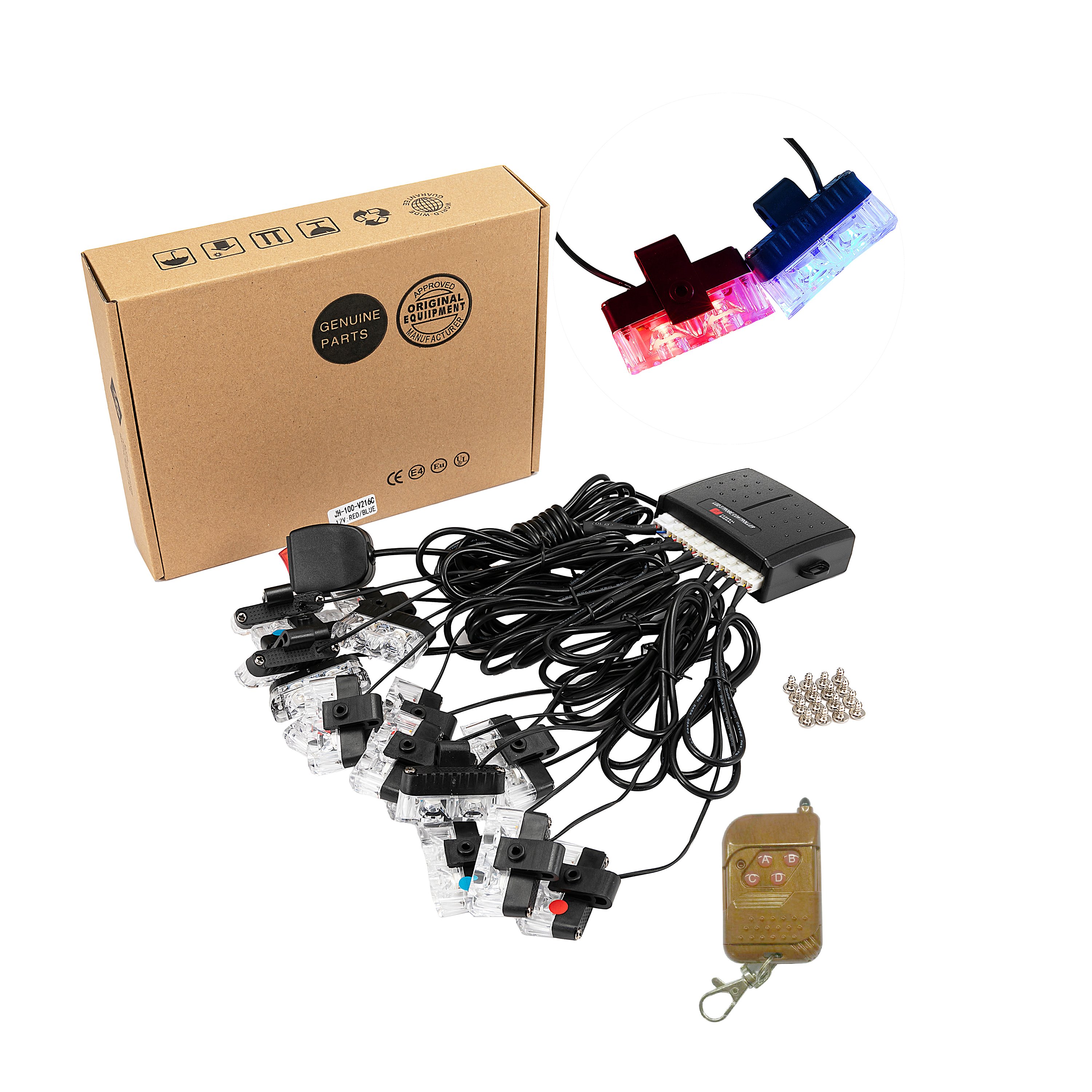 12v Emergency Light Amber Red Blue 16 watt Truck Strobe LED Warning strobe Light With wireless controller