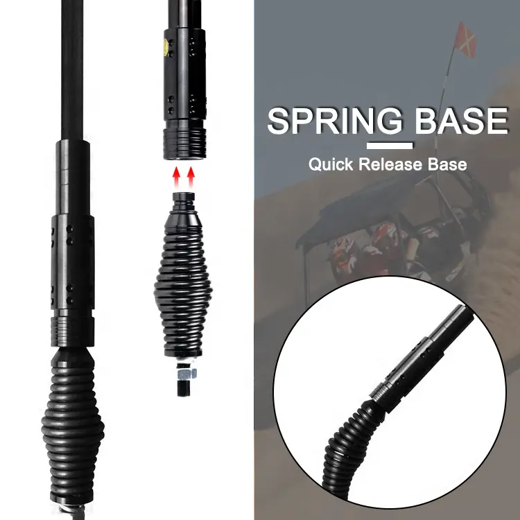 Reflective X Flag Quick Release Sand Dune Mining Car Light Accessories Fiberglass Flag Pole Safety Warning Whip Antenna