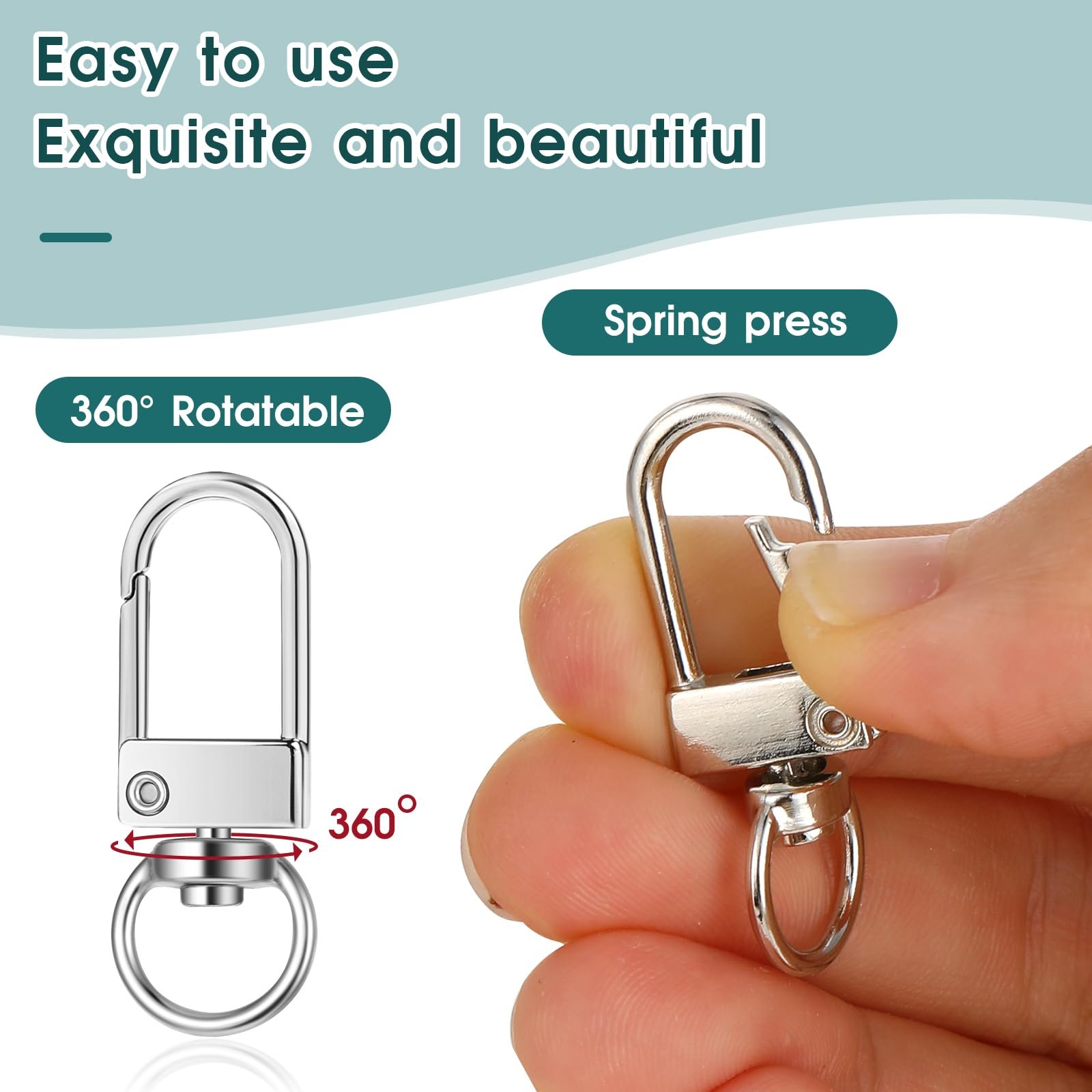 Custom Key Chain Clip Hook Lanyard Purse Bag Straps Dog Collars Hardware Craft Accessories Swivel Snap Hooks Metal Slide Buckles