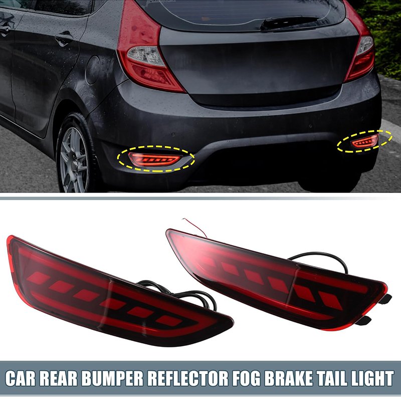 Pair Car Taillight DRL LED Signal Lights Rear Bumper Tail Brake Lamp for Hyundai Accent 2011 2012 2013 2014