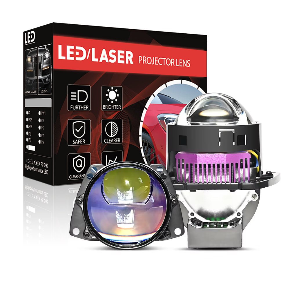 2024 New DH-L 75w High Power Led Car Headlight 6000k 12v 3.0inch Bi Led Projector Lens H4 Laser Led Lights For Car Accessories