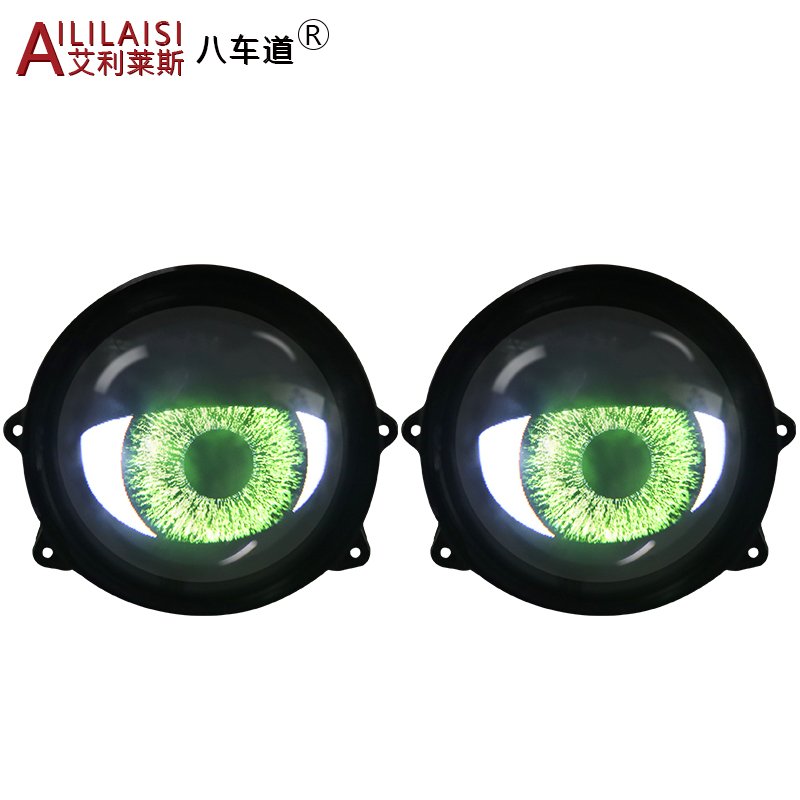 Aililaisi 3 inch 4 8 modes Blink Demon Eyes Devil LED Headlights Lens 5V 12V 3.0 Inch Bi Projector Car Light Wifi DIY motorbike