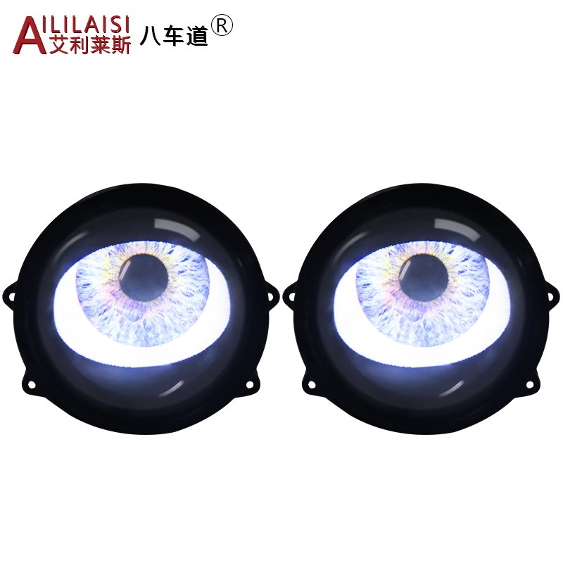 Aililaisi 3 inch 4 8 modes Blink Demon Eyes Devil LED Headlights Lens 5V 12V 3.0 Inch Bi Projector Car Light Wifi DIY motorbike