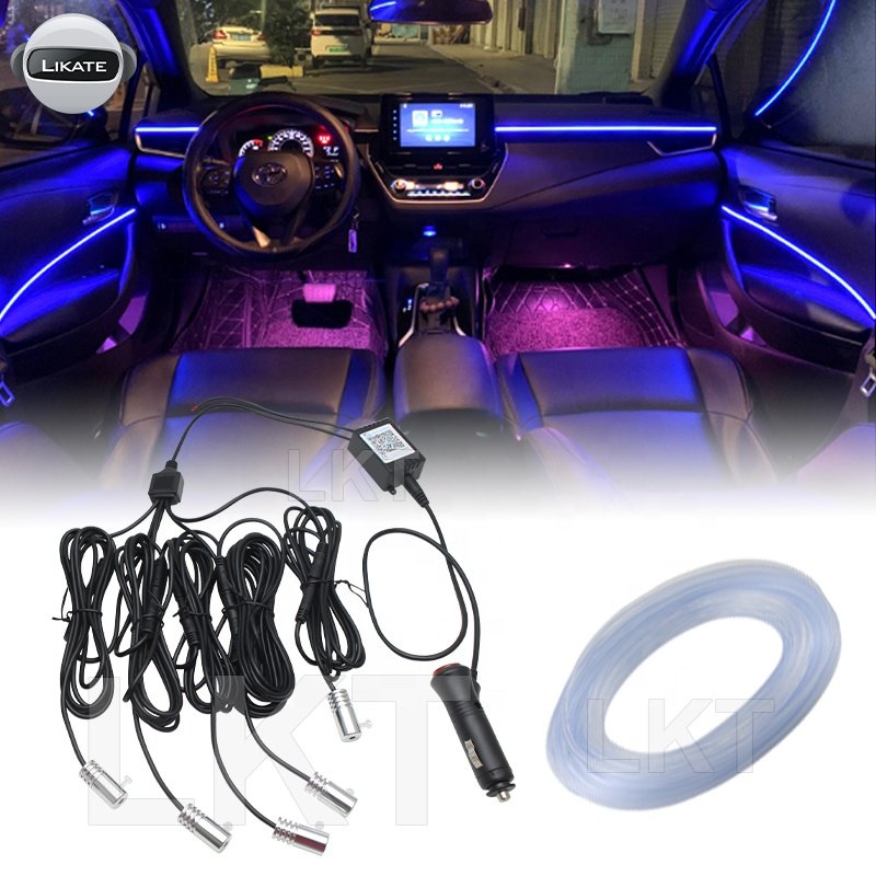 Fiber Optic Lights App Control For Car Interior Waterproof Led Guide Ambient Lighting Led Others Car Light Accessories