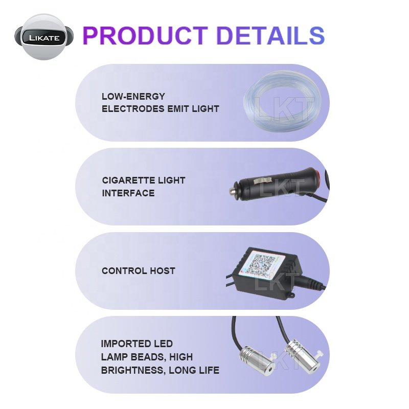 Fiber Optic Lights App Control For Car Interior Waterproof Led Guide Ambient Lighting Led Others Car Light Accessories