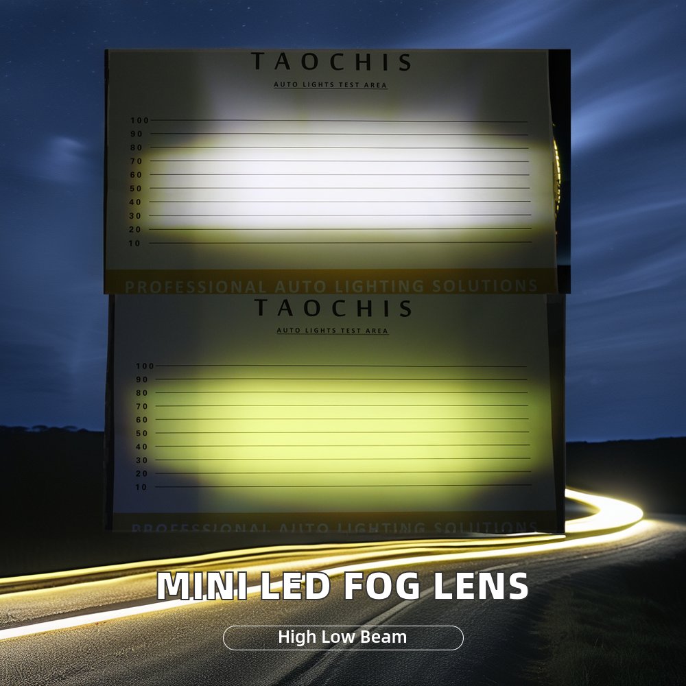 motorcycle Auto Mini Bi-LED Projector Lens High/Low Beam Universal Fog Lights 12V Fast Bright Car Retrofit