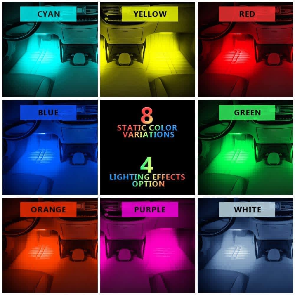 RGB 5050 Foot Decorative LED Strip Light Atmosphere Car interior ambient Lights With APP Music Wireless Remote Control