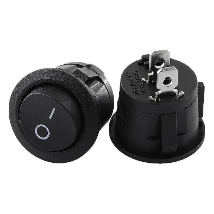 KCD105 SPST illuminated round rocker switch 3pins 2positions on-off mini electrical led boat switch