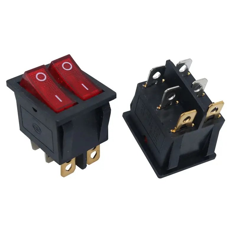 KCD105 SPST illuminated round rocker switch 3pins 2positions on-off mini electrical led boat switch